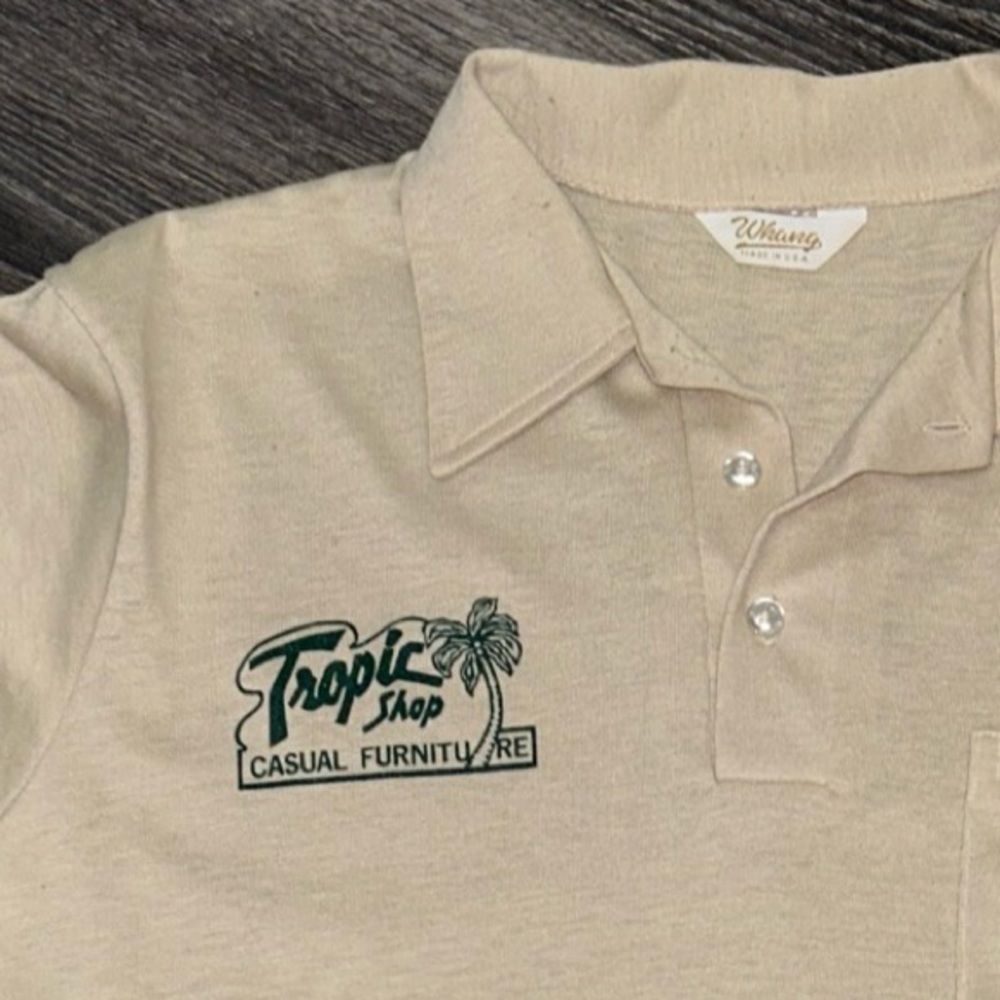 Vintage Men’s Tropic Shop Casual Furniture Bowling Style Polo Size M
